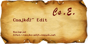 Csajkó Edit névjegykártya